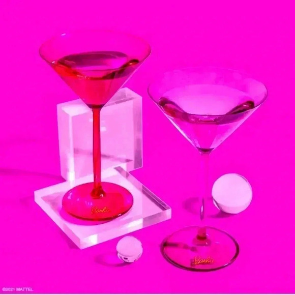 Barbie Other - Barbie Martini Glasses set of 2 Great Gift Dragon Glassware NIB